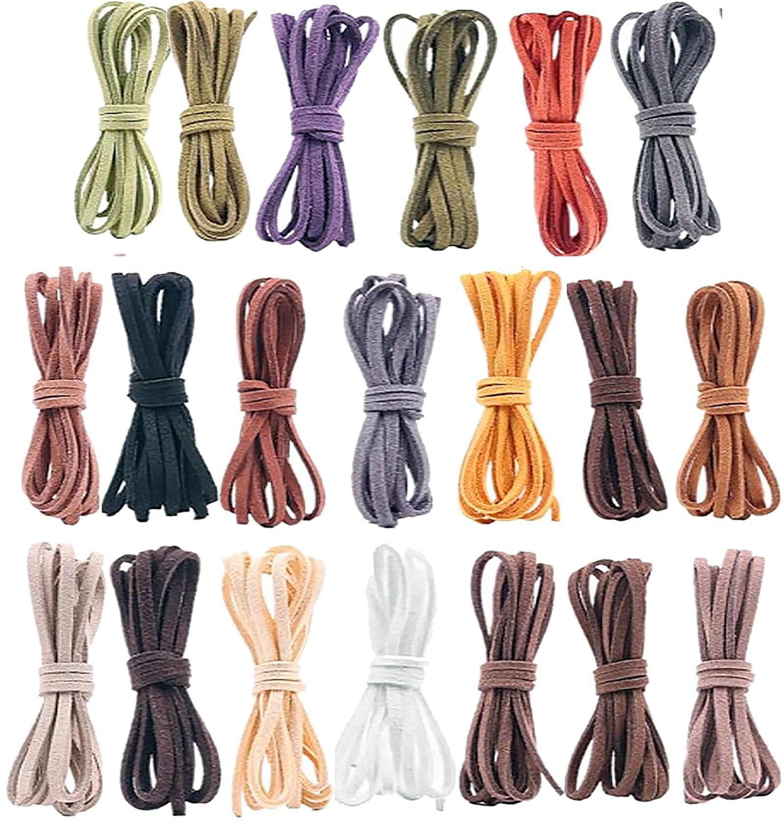 Amazon.co.jp: スエード 革紐 8色/60色セット 幅3mm 革ひも 皮ひも